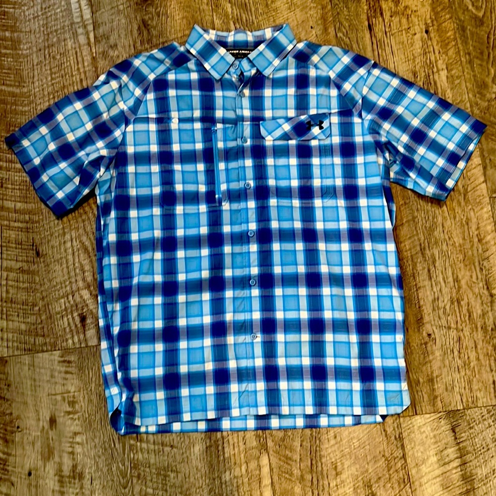 Under Armour Fish Hunter Plaid Fishing Shirt (L)